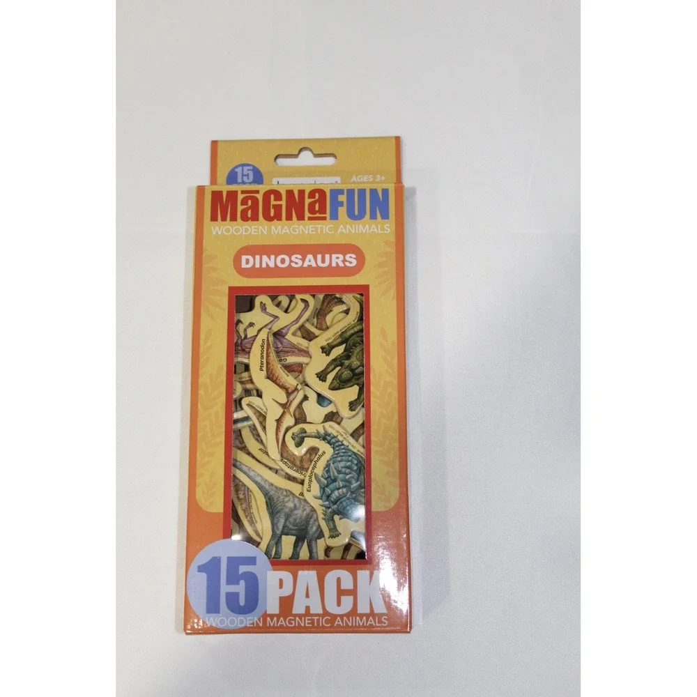 Bendon MagnaFun Wooden Magnetic Dinosaurs 15 Pack Kids Educational Toy Set NEW